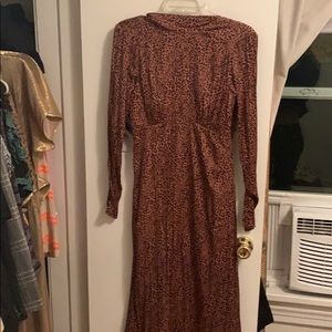 Free People leopard midi dress open back 2